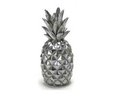 Bada Bing Deko Ananas Pineapple Silber Optik Vintage Skulptur Dekofigur Trend Neu 30