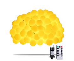 Lichterkette, Afufu 100er LED Kugel LED Lichterkette mit timer, 10m Warmweiß, EU Stecker, 3m Stromkabel, Globe, Weihnachtsbaum Deko, für Innen und Außen, erweiterbar, 31V Niederspannungs Transformator