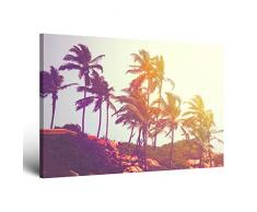 ge Bildet® hochwertiges Leinwandbild - Retro photo of tropical beach - Indien - 70 x 50 cm einteilig 1064