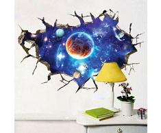 Nunubee Abnehmbare Wandaufkleber Schöne Landschaft DIY Wandsticker Selbstklebende Wandtattoo Kunst Aufkleber Wasserdichte Tapete Demontierbare Wandbilder Wanddekoration für Hause,Weltraum 3