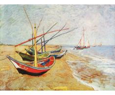 Kunstdruck Poster: Vincent van Gogh Barche sulla spiaggia 80 x 60
