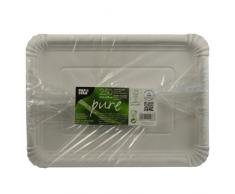Teller Pappe Kuchenteller 250st. "pure" eckig 21,5x29cm weiss