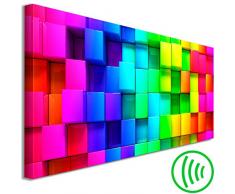 decomonkey Akustikbild Quadrat 135x45 cm 1 Teilig Bilder Leinwandbilder Wandbilder XXL Schallschlucker Schallschutz Akustikdämmung Wandbild Deko leise Abstrakt bunt