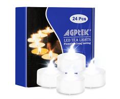 AGPTEK Lot 24 Akku LED Kalte Weisse flackernde Blinkende Teelichte Teekerzen …