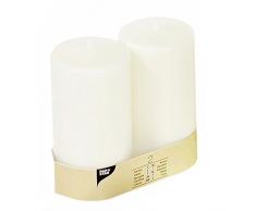 Papstar 82095 2 Stumpenkerzen Ø 80 x 150 mm weiß für Hochzeiten, Gastronomie, Dekorationen oder Zuhause