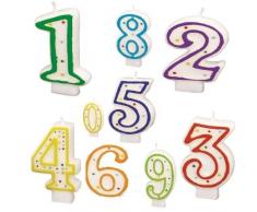 Zahlenkerzen/Geburtstagskerzen 0-9 KOMPLETT - SET