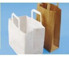 250 Stück Papiertaschen Papiertüten weiß 22+10x28cm