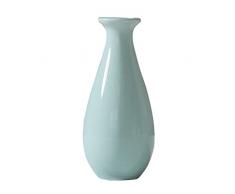 Yardwe New Keramik Kleine Vase Kreative Desktop Blumenvase Einfache Kugel Flasche für Home Office Dekoration (Blau)