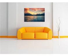 eine schöne Landschaft im Norden, Format: 100x70 auf Leinwand, XXL riesige Bilder fertig gerahmt mit Keilrahmen, Kunstdruck auf Wandbild mit Rahmen, günstiger als Gemälde oder Ölbild, kein Poster oder Plakat