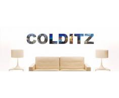 Wandtattoo farbige Wandschrift Städtename Colditz mit Sehenswürdigkeiten 80 x 12 cm Länge