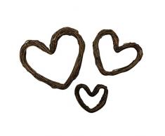 Toyvian 3 Stücke Herz Kranz Weihnachtskranz Weidenkranz Türkranz Naturkranz Dekokranz Rebenkranz für DIY Handwerk Valentinstag Weihnachten Haustür Deko Fensterdeko Türdeko