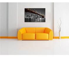Pixxprint Skyline von Manhattan als Leinwandbild | Größe: 60x40 | Wandbild| Kunstdruck | fertig bespannt