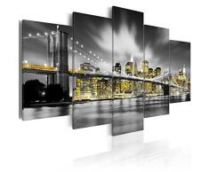 murando - Bilder 225x112 cm Vlies Leinwandbild 5 TLG Kunstdruck modern Wandbilder XXL Wanddekoration Design Wand Bild - New York City 030102-24