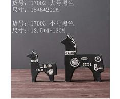 Powzz ornament Moderne Deko-Ornamente, Moderne Minimalistische Clubdekoration, Schwedisches Dala Keramikpferd, B14-17003 Trompetenschwarz