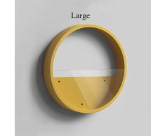 GETSO Modernes Nordic-transparentes Glas Wandvase Kreative Runde Eisen-Kunst-hängender Blumentopf Sukkulente Planter Wandbehang Bonsai: G3 (Large)