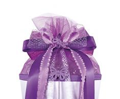 alles-meine.de GmbH große 3-D Schleife - 24 cm breit u. 54 cm lang - Schmetterling lila violett - für Geschenke und Schultüten - Geschenkschleife - Geschenkverpackung
