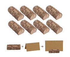 Anyasen Kartenhalter Holz 10 Stück Tischkartenhalter Fotohalter Holzkartenhaltern Tischnummer Halter Tischkarte Halter Platzkartenhalter mit 20 Stück Kraftpapierkarte für Hochzeit Geburtstag Party