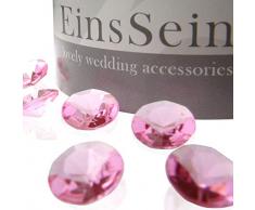 EinsSein 1000x Diamantkristalle 12mm rosa Dekoration Streudeko Konfetti Tischdeko Hochzeit Diamanten Diamant Glas groß Geburtstag