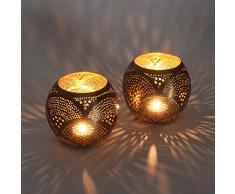 Casa Moro 2er Set Orientalische Silber-Laternen Melis aus versilbertem Messing | Echte Handwerkskunst | Windlichter Gartenwindlichter | Marokkanische Tisch-Laternen wie aus 1001 Nacht | L2000