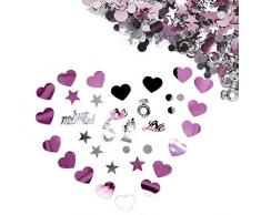 Okaytec Streudeko Hochzeit Streudeko Tisch Konfetti - Hochzeit Konfetti Schöne Deko Konfetti Tischdeko Tischkonfetti Tischdekoration für Hochzeit Zeremonie Party (Stil Rosa Grau- über 1800 STK)