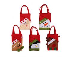 Petalum Geschenktüten Weihnachten Nikolaustüte Geschenktaschen Weihnachtsdekoration Süßigkeiten Tasche Verpackungsksotüm A B C D E