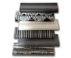6er Rollen Set Black and White Spezial Edition Schwarz und Weiß Geschenkpapier 200 x 70 cm verschiedene Designs