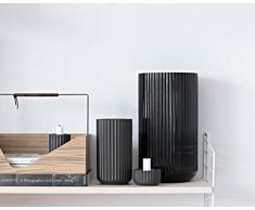 Lyngby Porcelæn - Vase/Blumenvase - Porzellan - schwarz - Höhe 15 cm - Ø 8 cm