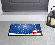 1art1 101452 Weihnachten - Kleiner Wichtel In Verschneiter Winternacht Fußmatte Türmatte 60 x 40 cm