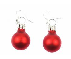 Weihnachtsbaumkugel Ohrringe Miniblings Christbaumkugel Weihnachten rot matt