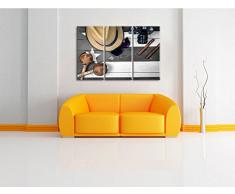 Stilleben Kubazigarren schwarz/weiß auf 3-Teiler Leinwandbild 120x80 Bild auf Leinwand, XXL riesige Bilder fertig gerahmt mit Keilrahmen, Kunstdruck auf Wandbild mit Rahmen, gänstiger als Gemälde oder Ölbild, kein Poster oder Plakat