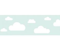 lovely label Bordüre selbstklebend Wolken Mint - Wandbordüre Kinderzimmer/Babyzimmer mit Wolken in versch. Farben - Wandtattoo Schlafzimmer Mädchen & Junge, Wanddeko Baby/Kinder