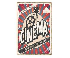 qnmbdgm Eisenmalerei Wandkunst-Plakat Retro Cinema Film Kinokarten Blechschilder Shop Market Restaurant Cinema Paintings Wanddekoration