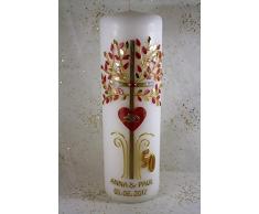 Hochzeitskerze GH-35 zur goldenen Hochzeit in vers. Farben inkl. Namen und Datum