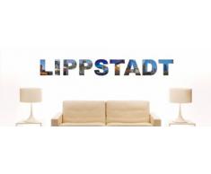 Wandtattoo farbige Wandschrift Städtename Lippstadt mit Sehenswürdigkeiten 80 x 14 cm Länge