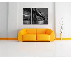 Manhatten Brücke New York Kunst B&W 3-Teiler Leinwandbild 120x80 Bild auf Leinwand, XXL riesige Bilder fertig gerahmt mit Keilrahmen, Kunstdruck auf Wandbild mit Rahmen, gänstiger als Gemälde oder Ölbild, kein Poster oder Plakat