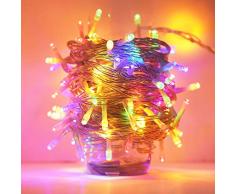 ANKOUJA Lichterkette LED Innen Außen für Weihnachtsbaum IP44 Bunt Lichterkette Strombetrieben Verbindlich 100 leds Memory Funktion 8 Lichtereffekte für Weihnachten