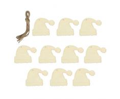 Amosfun Vorloch-Weihnachtshut der Weihnachtsanhänger 20pcs hölzerne empfindliche DIY hängende Verzierungen liefert Anhänger für Weihnachtsbaumtür