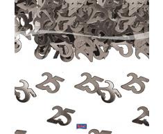 Folat 05326 - Tischkonfetti Zahl 25 - silberfarben - 1 x 14 gr.