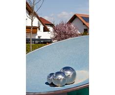 Köhko 3er Gartenkugeln 5, 7 und 10 cm Poliert aus Hochwertigem Edelstahl Dekokugeln-Set 5-7-10