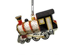 Hanco Design Christbaumschmuck - Lokomotive (schwarz-weiß-rot) 2300.02_# 1 Stück Weihnachtsdeko Baumschmuck Weihnachtsaufhänger