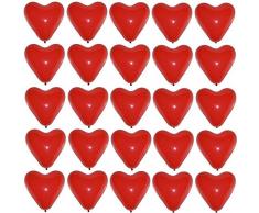 P&S events 25 große Premium Herz Luftballons Farbe Rot Ø 30cm Helium geeignet Markenqualität Herzluftballons für Party Hochzeit Herzballons Geburtstag
