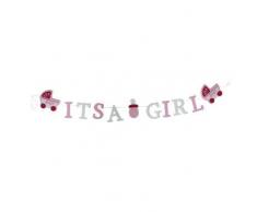 Girlande aus Polyester Schriftzug Its a Girl