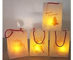 LED Kerzen mit Geschenktüte Weihnachten 4er Set