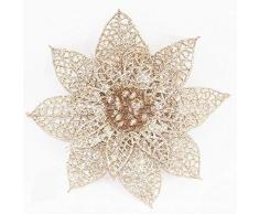 Meixiang Weihnachtsverzierung Simulation Weihnachtsblume, Hohle Weihnachtsblume, Christbaumgirlande, Champagner (10 Stück)