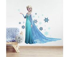 RoomMates RM - Disney Frozen ELSA glitzernd Wandtattoo, PVC, bunt, 48 x 13 x 2.5 cm