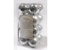16 Luxus-Bruchsicher Mini Christbaumkugeln Dekoration 40mm - Silber