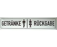 Getränke Rückgabe Funschild Toilette WC Blechschild Straßenschild 46x10 cm STR90