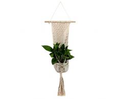 Fangfeen Vintage Bohe Makramee Blumentopf hängenden Seil Wandbehang Art Home Dekoration Blume Blumentopf Korb-Halter