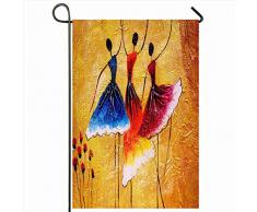 PQU Awesome Family Flag,Graue Leinwand Ölgemälde Spanische Scoring Tanzfarbe Menschen Künstler Tänzer Ballett Barre Zeichnung Paar Nette Haus Yard Flags,32x45.7cm