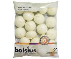 bolsius Schwimmende Kerzen 103632053705, Paraffin-Wachs, Elfenbein, Elfenbeinfarben, 4.5x19x22 cm